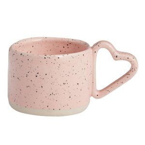 Pink Reactive Glaze Heart Handle Mug